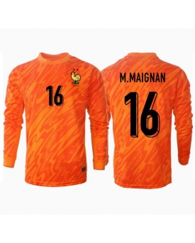 Billige Fotballdrakt Frankrike Mike Maignan #16 Keeper Replika Bortedrakt EM 2024 Langermet